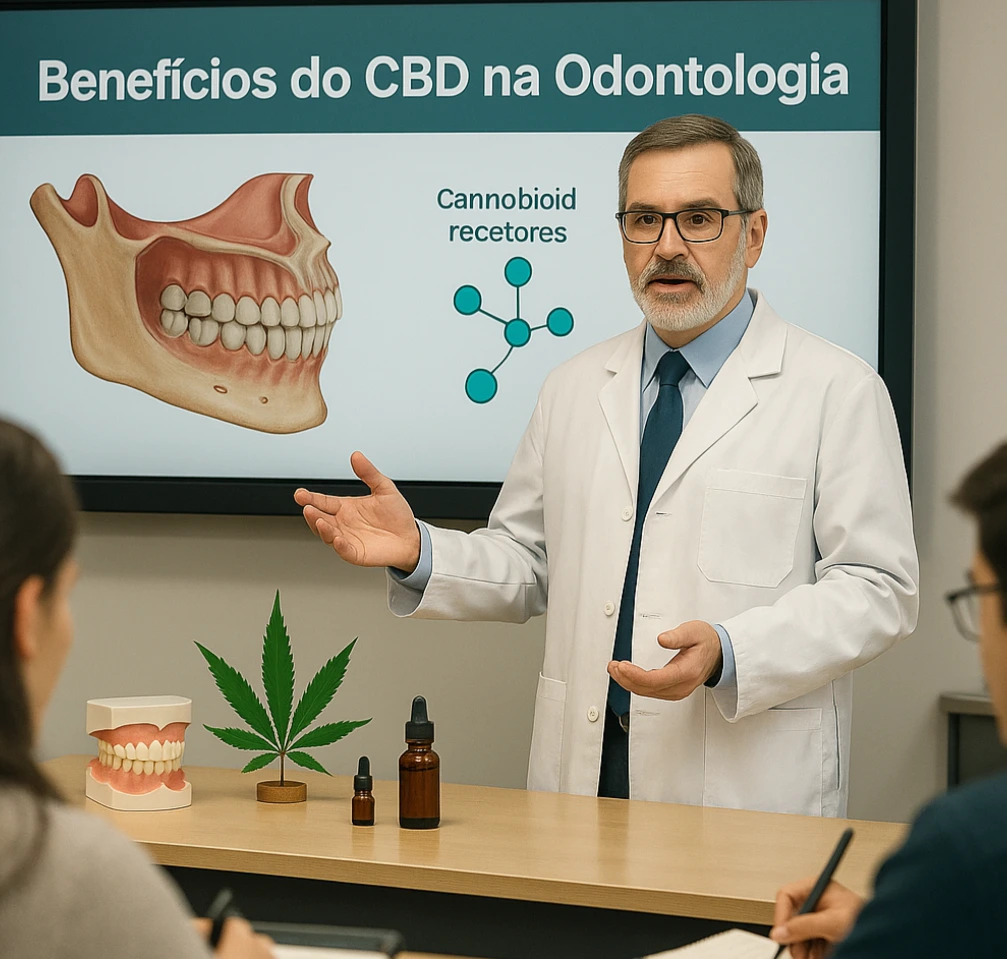 Dentistas em um curso sobre CBD na odontologia
